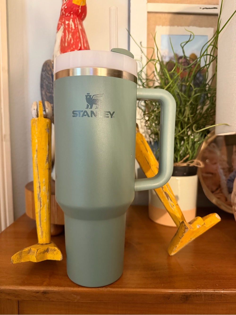 Stanley Sage Green Insulated Travel Tumbler with Handle